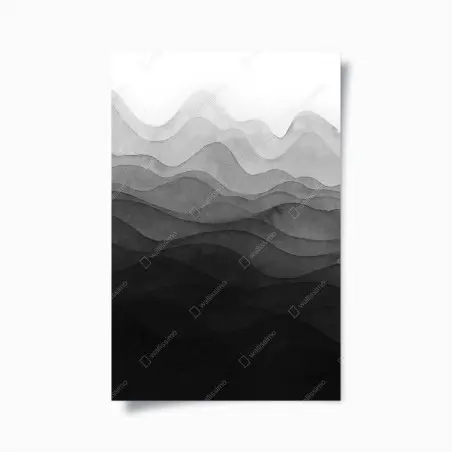Poster monochrome geschichtete berge – Wallnifity®