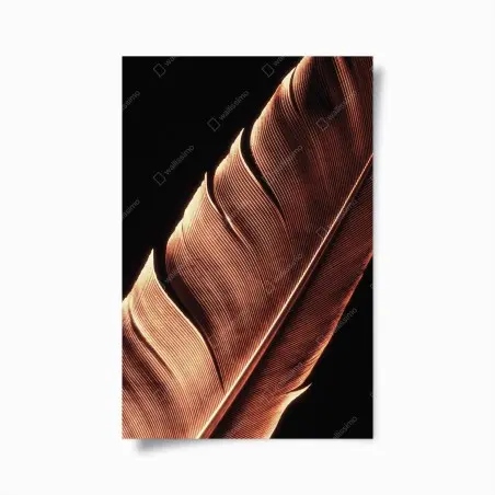 Poster goldene feder makro vor schwarzem hintergrund – Wallnifity®