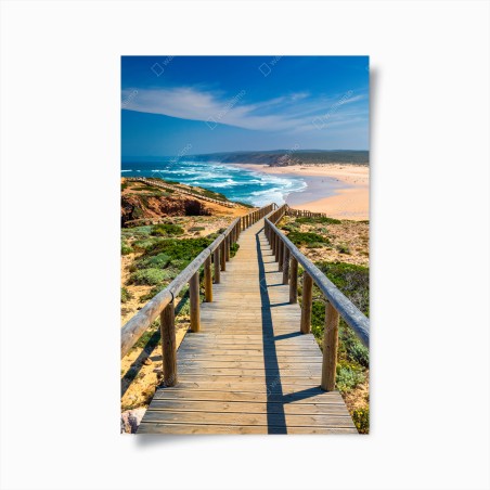 Poster holzsteg zur Praia da Bordeira – Wallnifity®