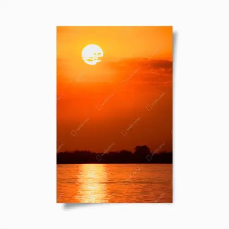 Poster goldener sonnenuntergang über ruhigem see – Wallnifity®