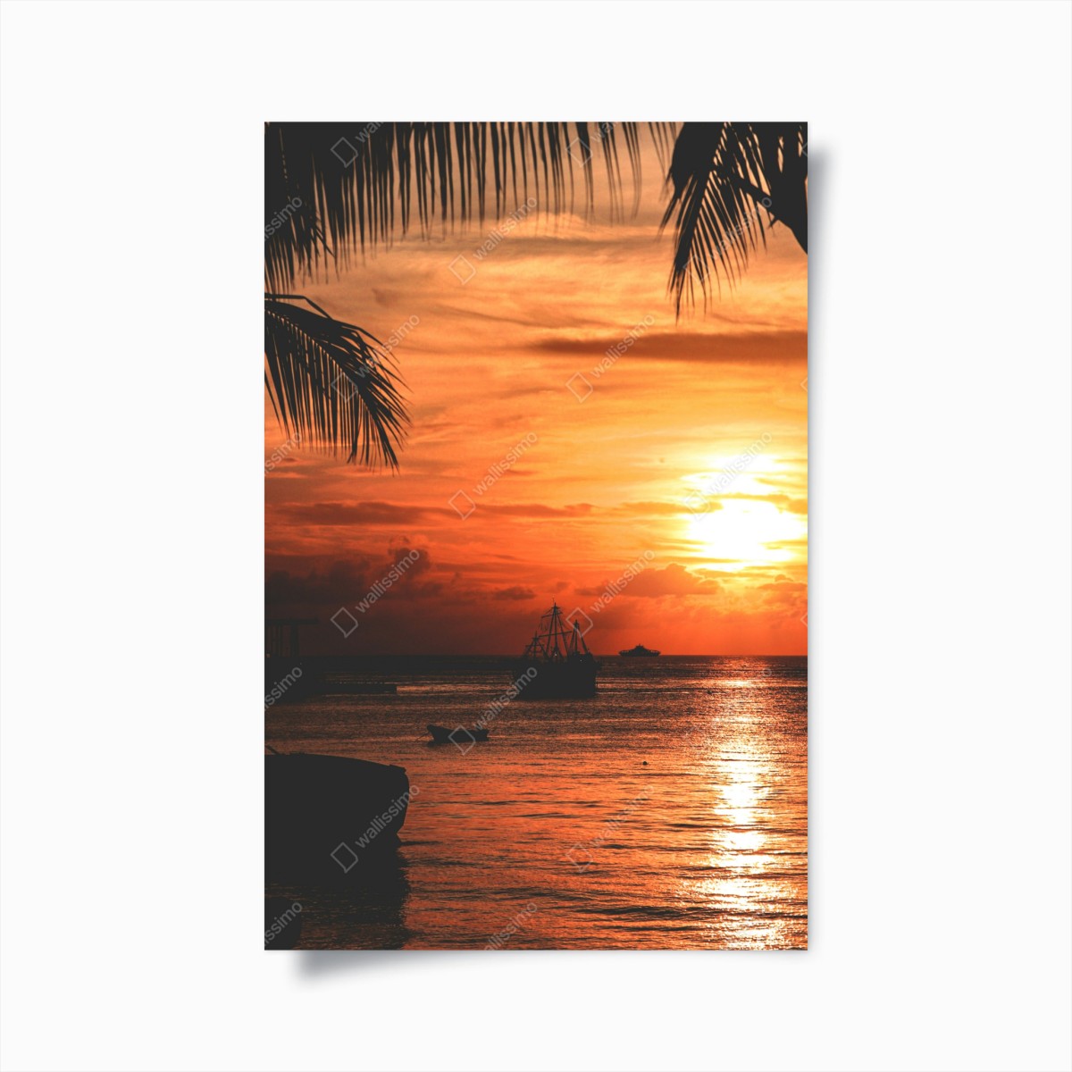 Poster tropischer sonnenuntergang am meer – Wallnifity®
