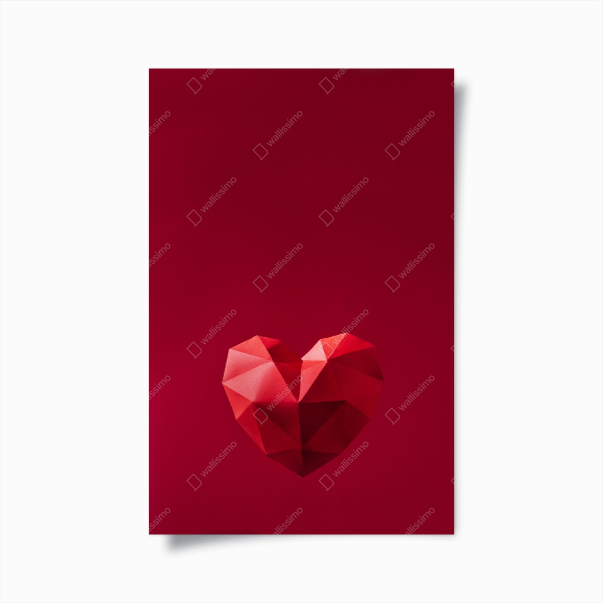 Poster geometrisches rotes papierherz – Wallnifity®