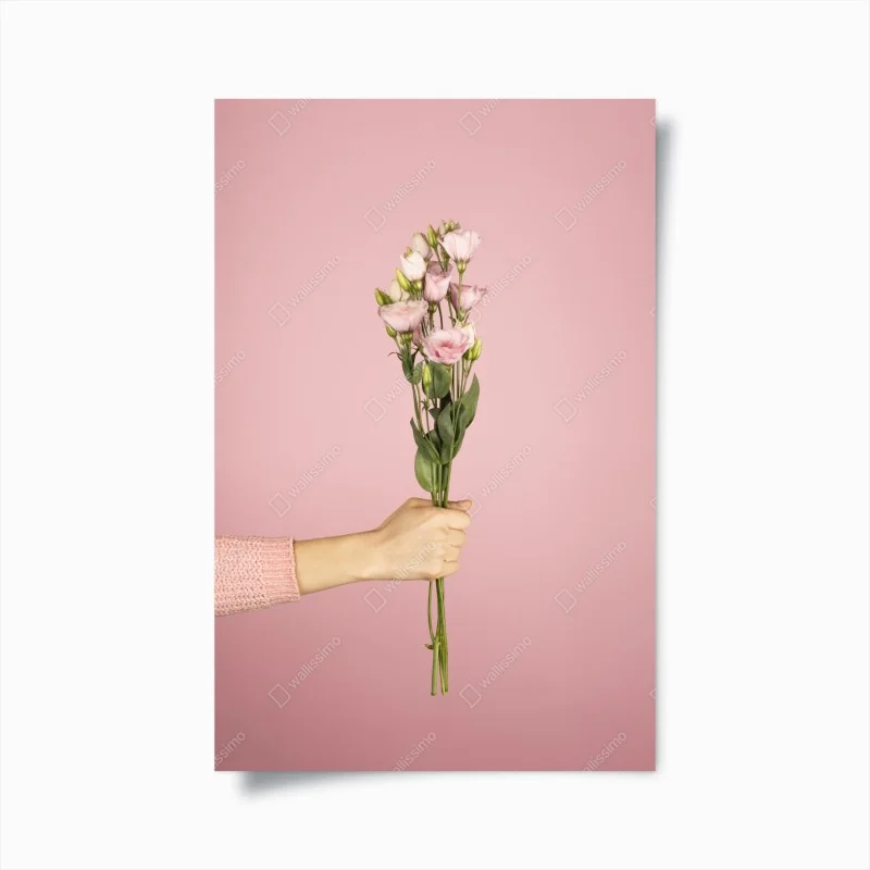 Poster zarter rosa eustoma-strauß