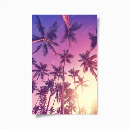 Poster tropische palmen beim sonnenuntergang – Wallnifity®