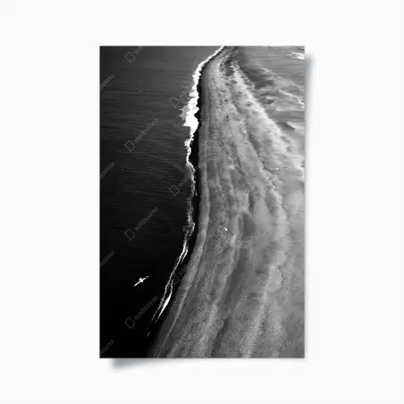 Poster monochrome küstenaufnahme aus der luft – Wallnifity®