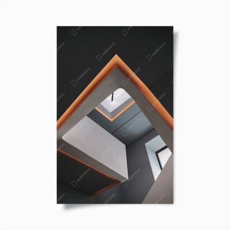 Poster minimalistisches geometrisches interieur mit oberlicht – Wallnifity®