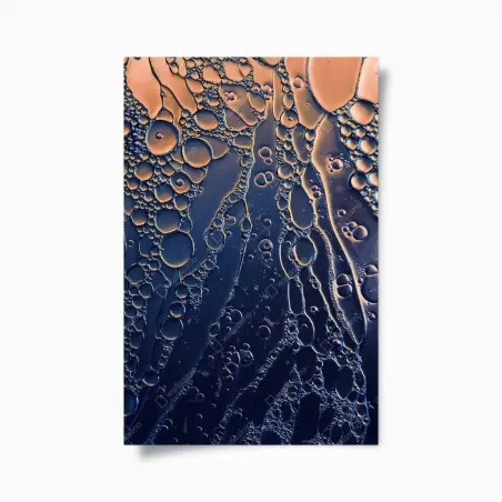 Poster blaue und goldene abstrakte blasen – Wallnifity®