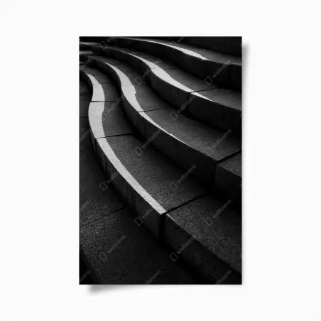 Poster geschwungene betontreppe im schatten – Wallnifity®