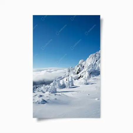 Poster ruhige verschneite berglandschaft – Wallnifity®
