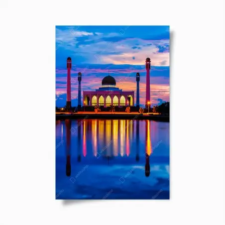Poster sonnenuntergang an der moschee in Songkhla – Wallnifity®