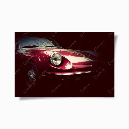 Poster nahaufnahme eines klassischen roten sportwagens – Wallnifity®