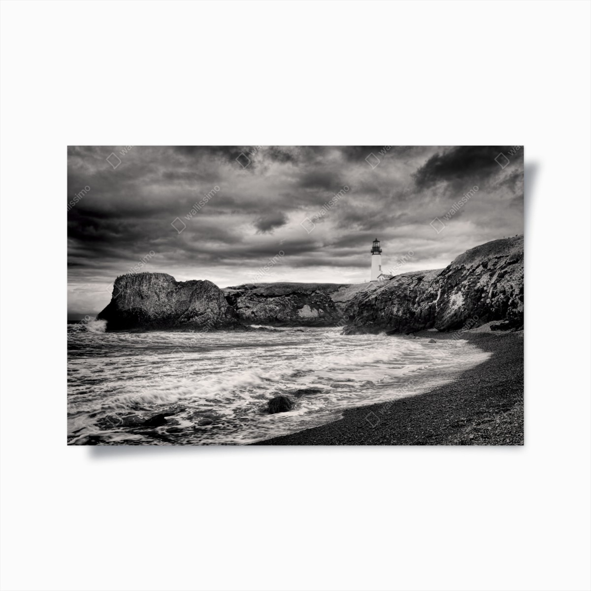 Poster leuchtturm Yaquina Bay an stürmischer küste – Wallnifity®