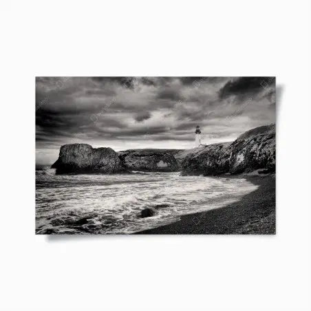 Poster leuchtturm Yaquina Bay an stürmischer küste – Wallnifity®