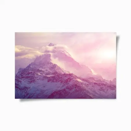 Poster pastellfarbener sonnenaufgang über den bergen – Wallnifity®
