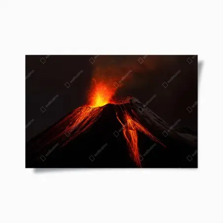 Poster glühender vulkanausbruch bei nacht – Wallnifity®