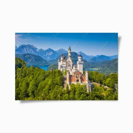 Poster schloss Neuschwanstein in alpiner landschaft – Wallnifity®