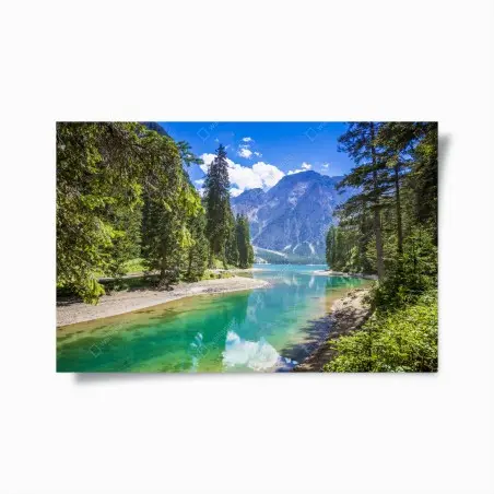 Poster Pragser Wildsee türkisblauer bergsee – Wallnifity®
