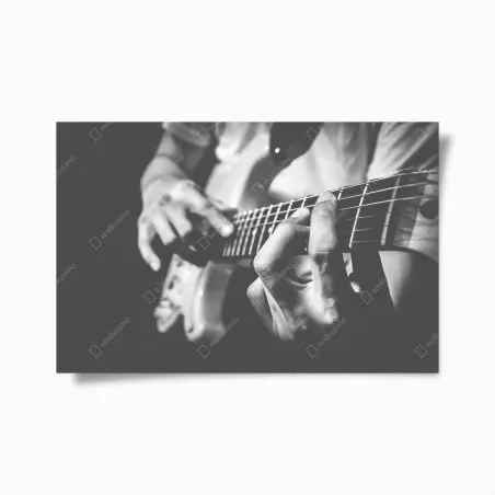 Poster monochrome gitarre nahaufnahme – Wallnifity®