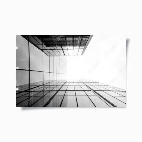 Poster minimalistische glasfassade perspektive – Wallnifity®