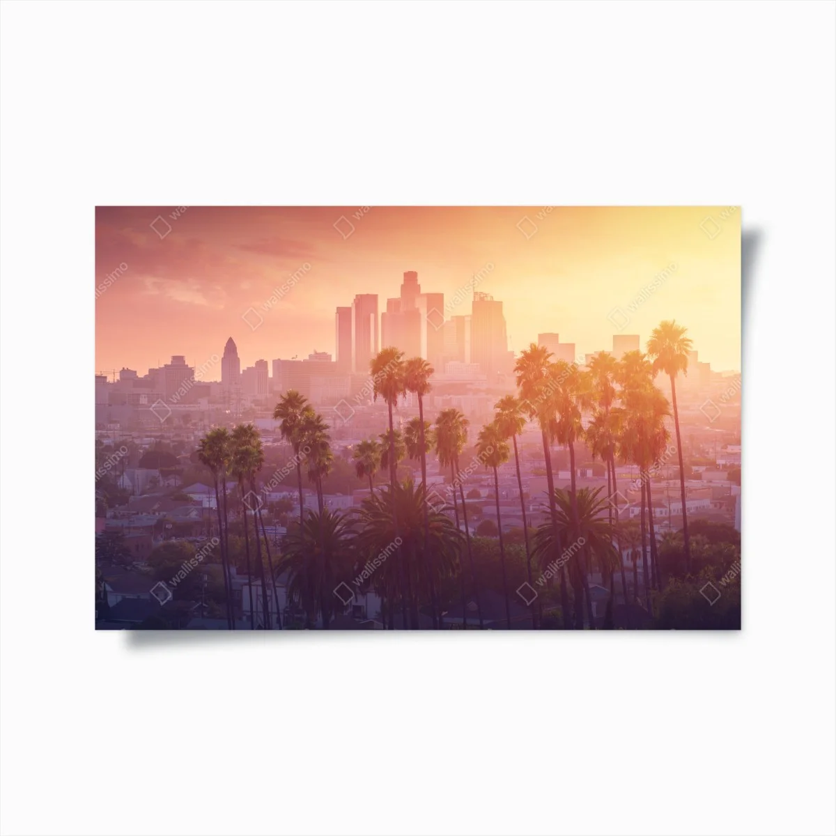 Poster Los Angeles goldener sonnenuntergang über der skyline – Wallnifity® Poster Los Angeles goldener sonnenuntergang über der skyline – Wallnifity®