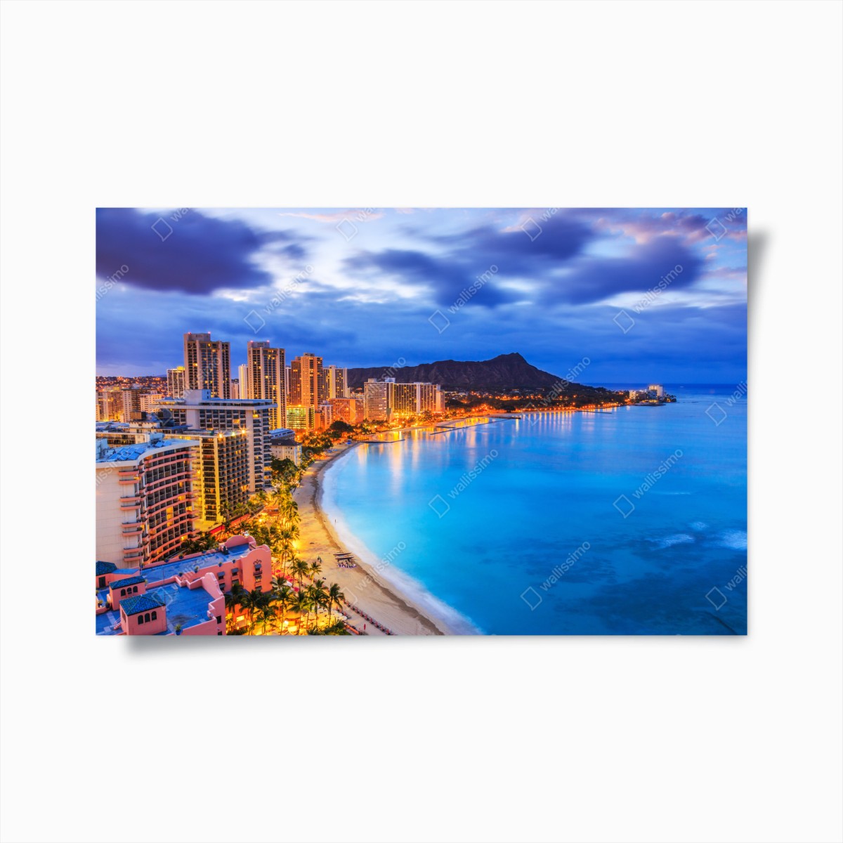 Poster Honolulu skyline bei dämmerung – Wallnifity®