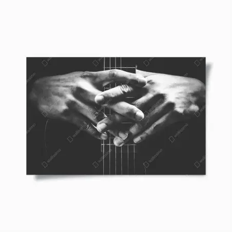 Poster verschränkte hände auf gitarrensaiten – Wallnifity®