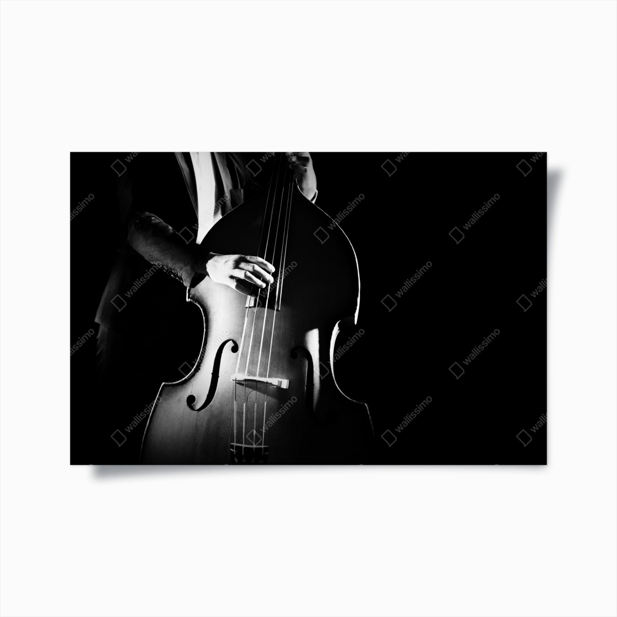 Poster kontrabassist im dramatischen licht – Wallnifity®
