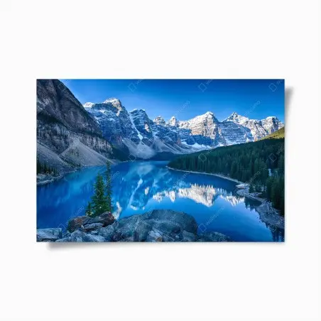 Poster ruhiger bergsee mit spiegelung – Wallnifity®
