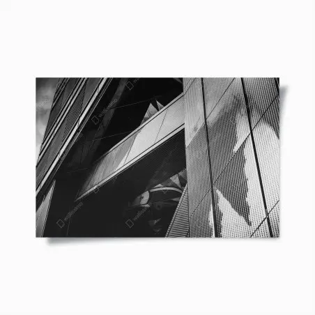 Poster geometrische moderne fassade in schwarzweiß – Wallnifity®