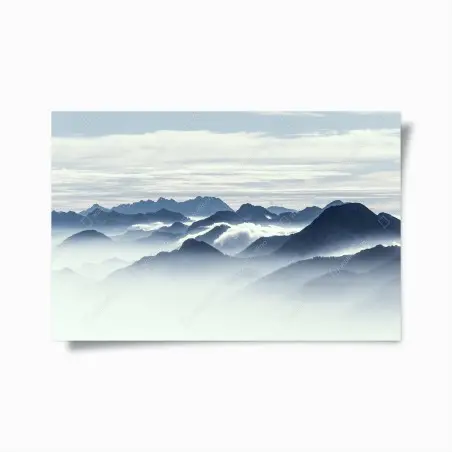 Poster neblige bergschichten im morgenlicht – Wallnifity®