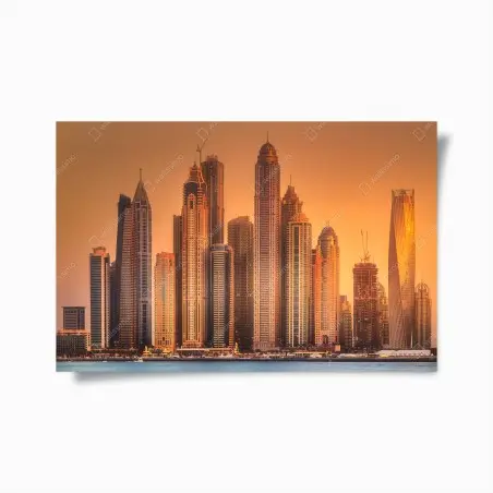 Poster Dubai skyline im goldenen licht – Wallnifity®