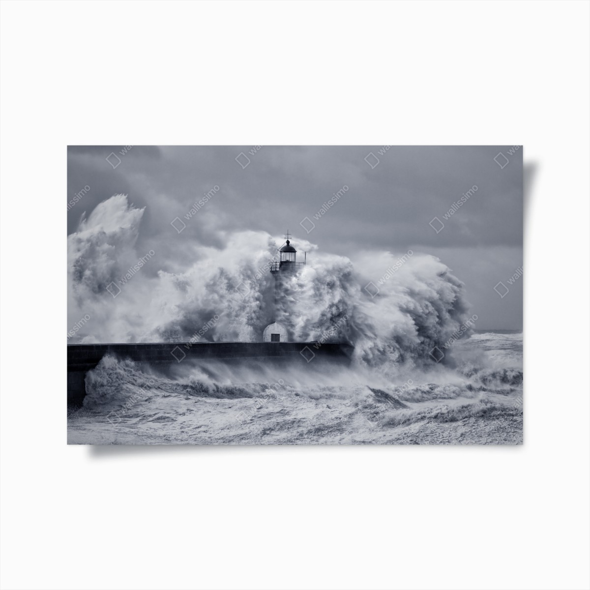 Poster leuchtturm von mächtigen wellen umgeben – Wallnifity®