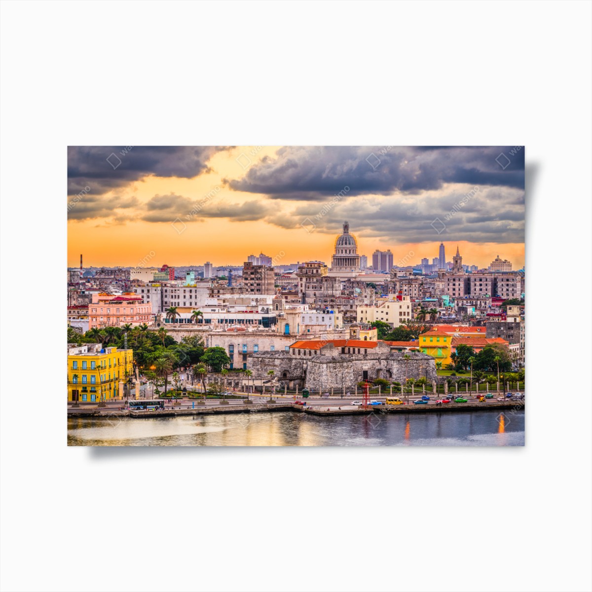 Poster Havanna skyline bei sonnenuntergang – Wallnifity®
