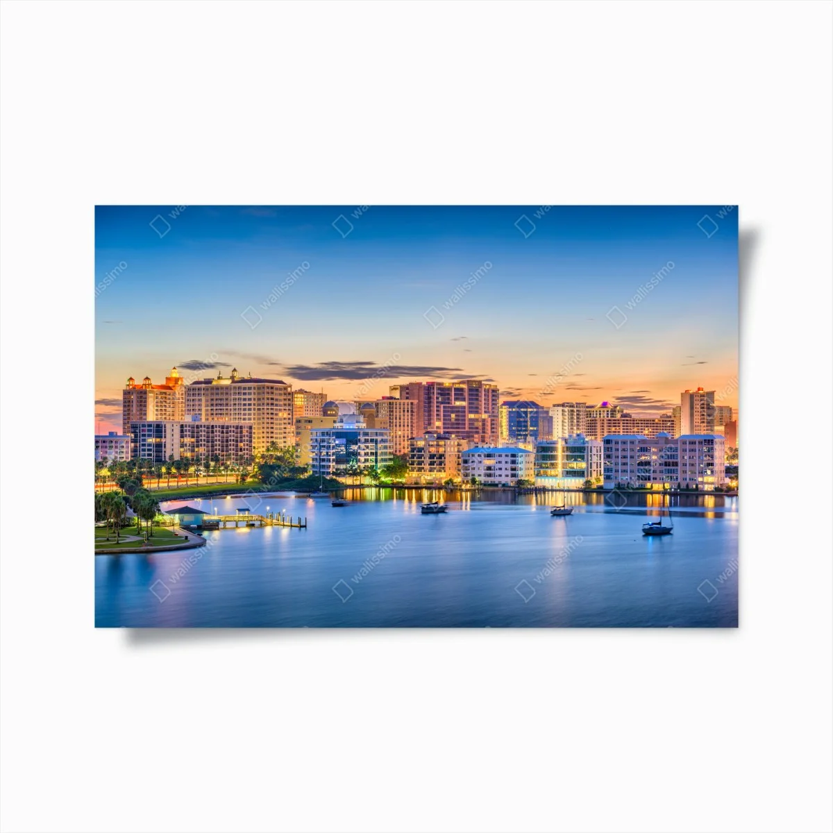 Poster Sarasota bei dämmerung über der bucht – Wallnifity® Poster Sarasota bei dämmerung über der bucht – Wallnifity®
