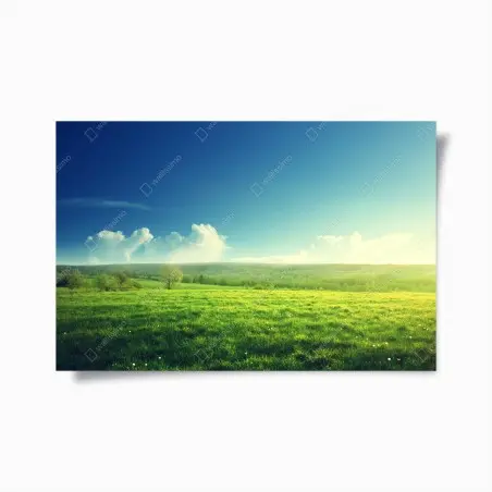 Poster sonnige frühlingswiese im abendlicht – Wallnifity®