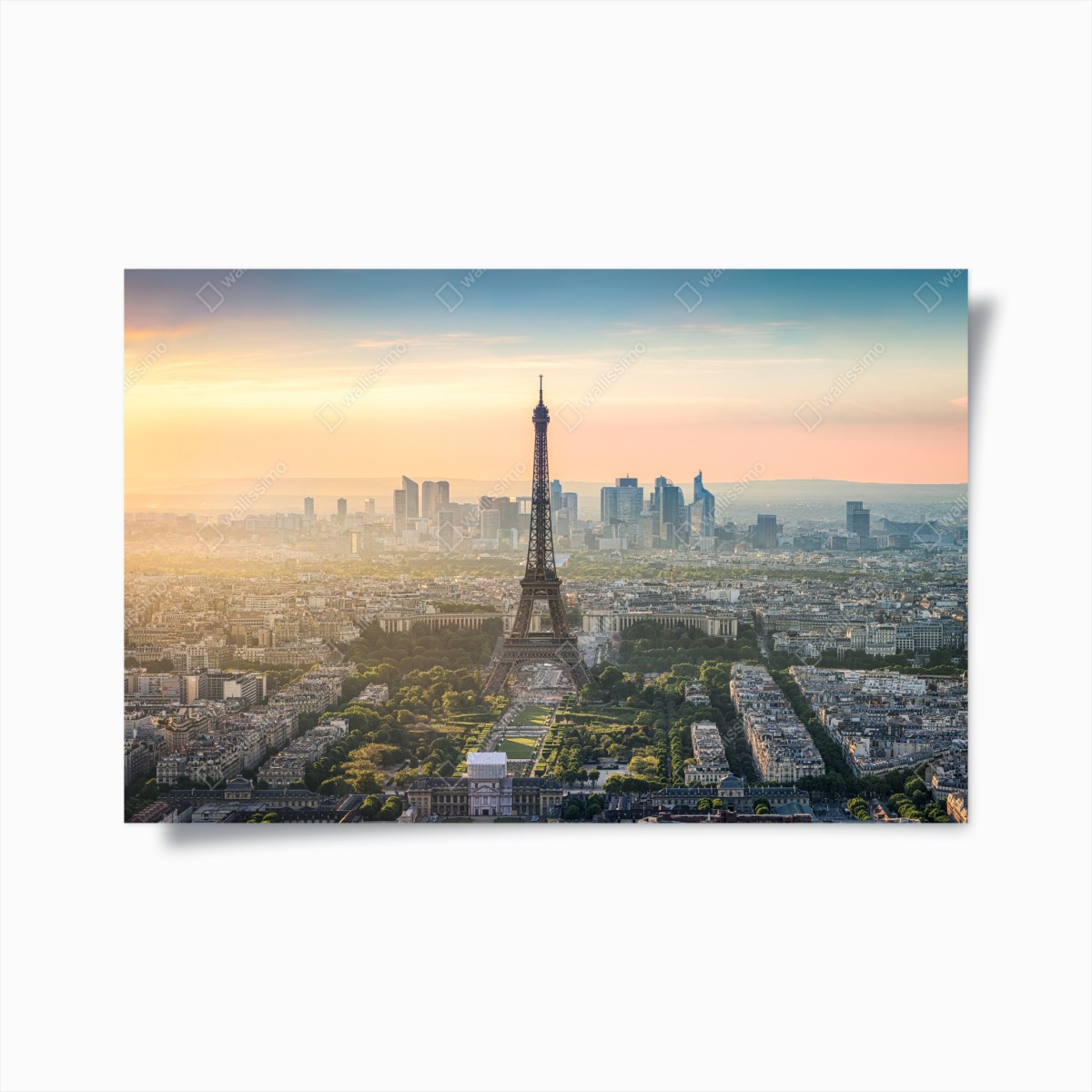 Poster Paris stadtbild bei sonnenuntergang mit dem Eiffelturm – Wallnifity®