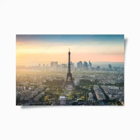 Poster Paris stadtbild bei sonnenuntergang mit dem Eiffelturm – Wallnifity®