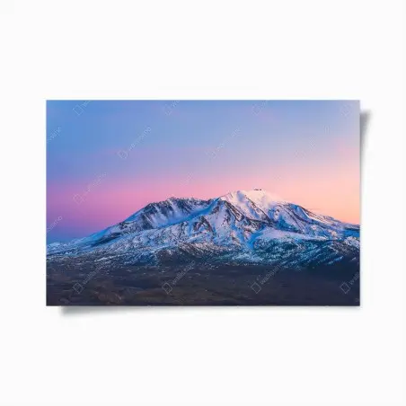 Poster sonnenuntergang über Mount St. Helens im winter – Wallnifity®