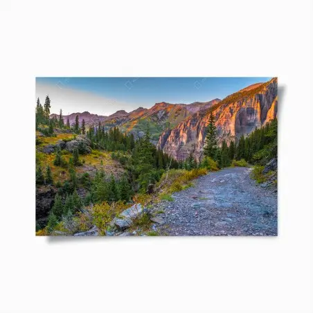 Poster alpiner wanderweg im sonnenuntergang – Wallnifity®