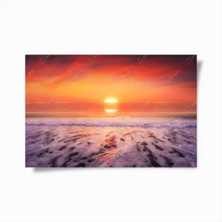 Poster goldener sonnenuntergang über ruhigem strand – Wallnifity®