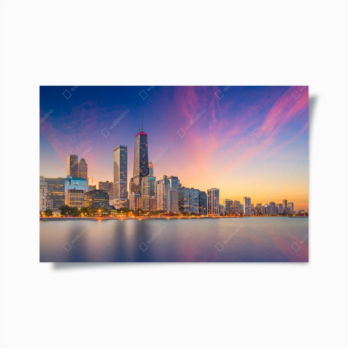 Poster Chicago skyline bei dämmerung – Wallnifity® Poster Chicago skyline bei dämmerung – Wallnifity®