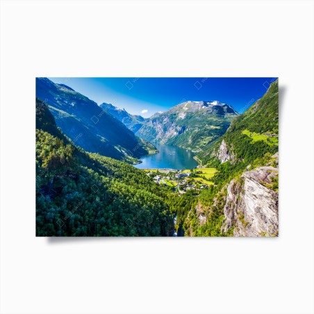 Poster Geirangerfjord bergpanorama – Wallnifity®