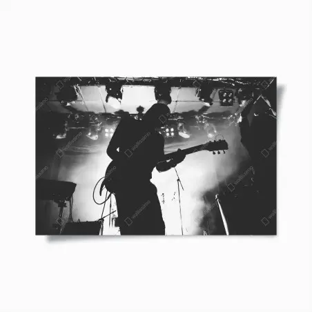 Poster gitaristensilhouette bei einem live-konzert – Wallnifity®