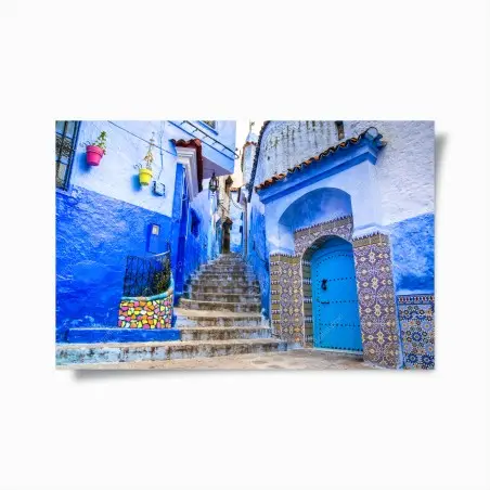 Poster blaue gasse in Chefchaouen, Marokko – Wallnifity®