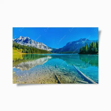 Poster türkises alpensee mit bergreflexionen – Wallnifity®