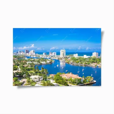 Poster Fort Lauderdale stadtskyline am meer – Wallnifity®