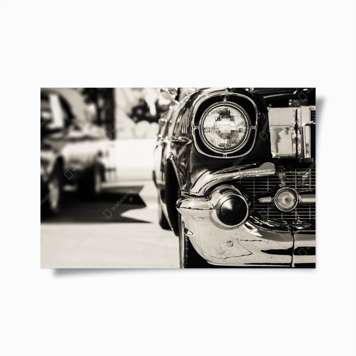 Poster vintage chrom klassisches auto nahaufnahme – Wallnifity®
