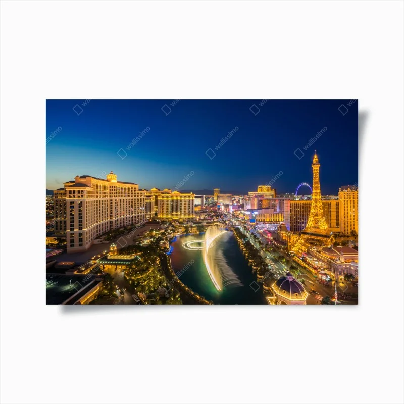 Poster Las Vegas skyline bei nacht
