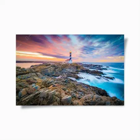Poster sonnenuntergang bei leuchtturm Favaritx, Menorca – Wallnifity®
