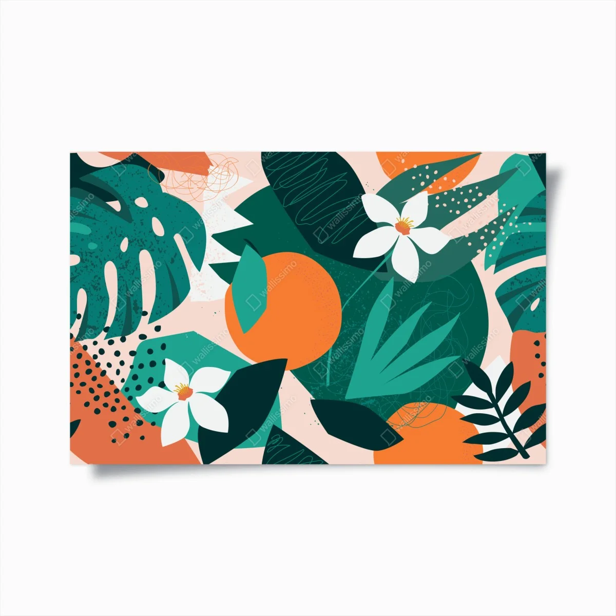 Poster tropische blätter und zitrus illustration – Wallnifity® Poster tropische blätter und zitrus illustration – Wallnifity®